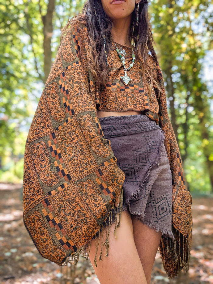 Upcycled Orange Paisley Oversized Top - Image 4