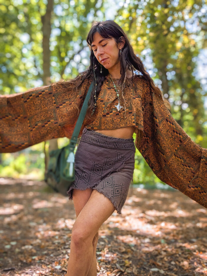 Upcycled Orange Paisley Oversized Top - Image 5