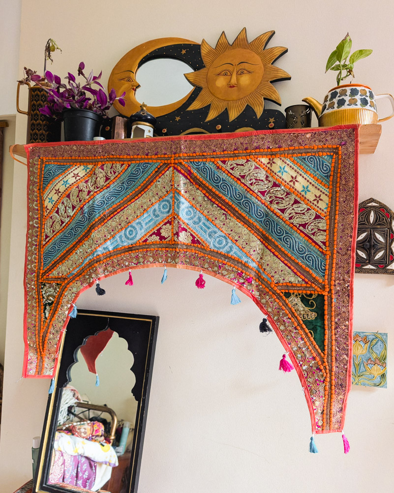 Orange Indian Embroidered Toran