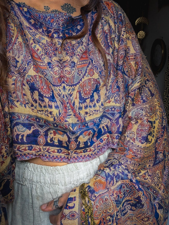 Upcycled Blue Elephant Fairy Top - Image 3