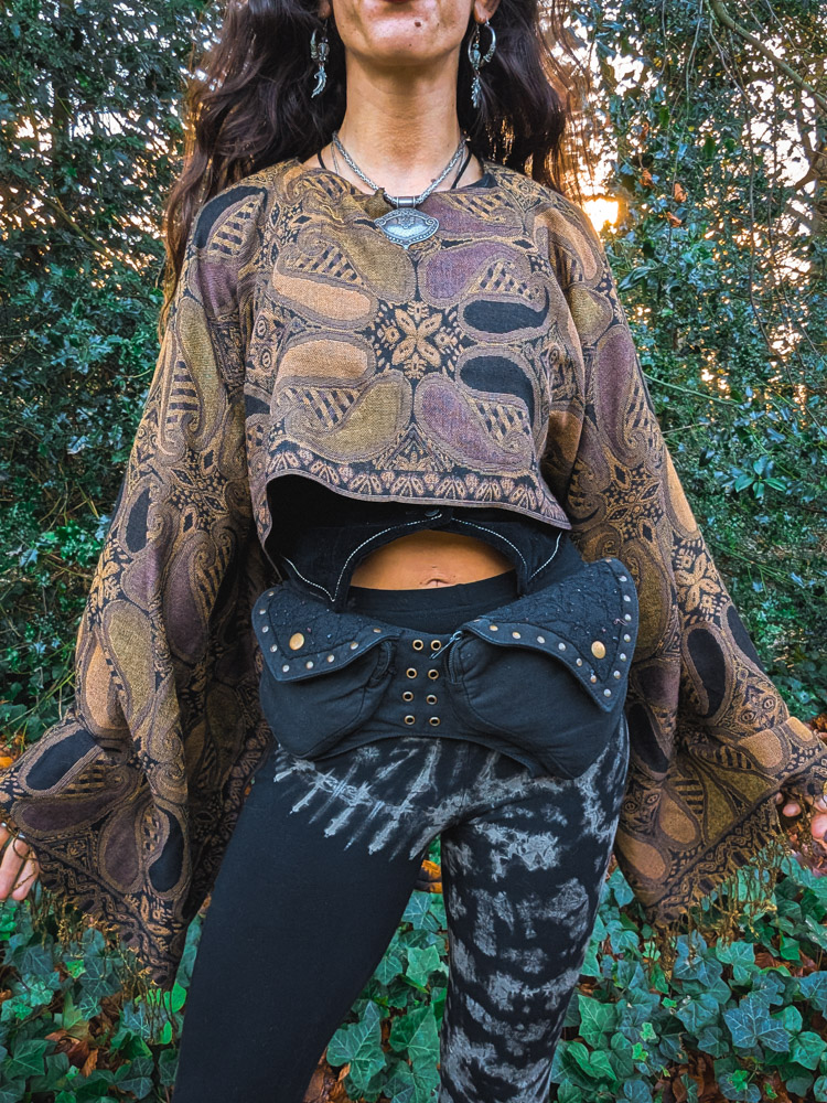 Upcycled Dark Paisley Oversized Top - Image 5