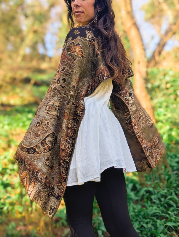 Upcycled Metallic Paisley Oversize Top - Image 2