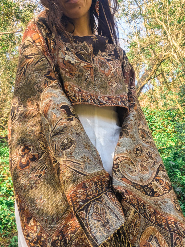 Upcycled Metallic Paisley Oversize Top - Image 5