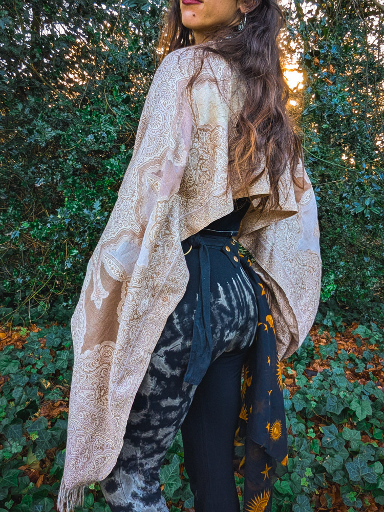 Upcycled Neutral Paisley Oversized Top - Image 3