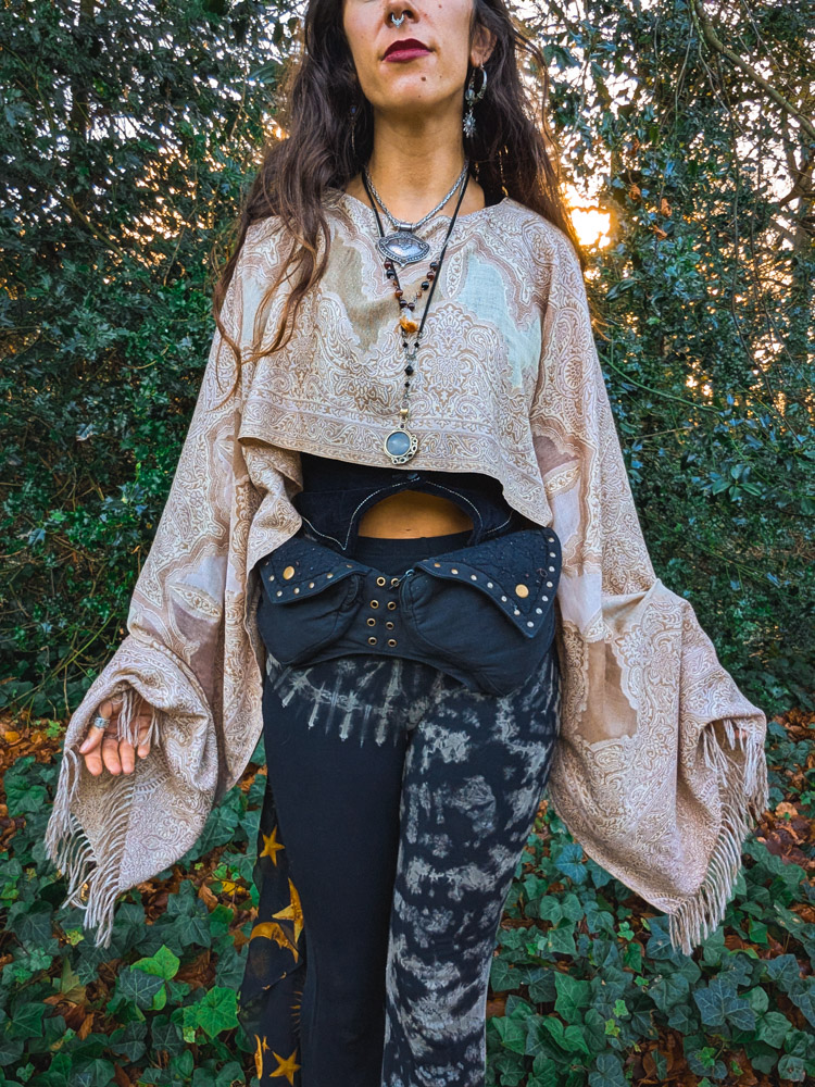 Upcycled Neutral Paisley Oversized Top - Image 4