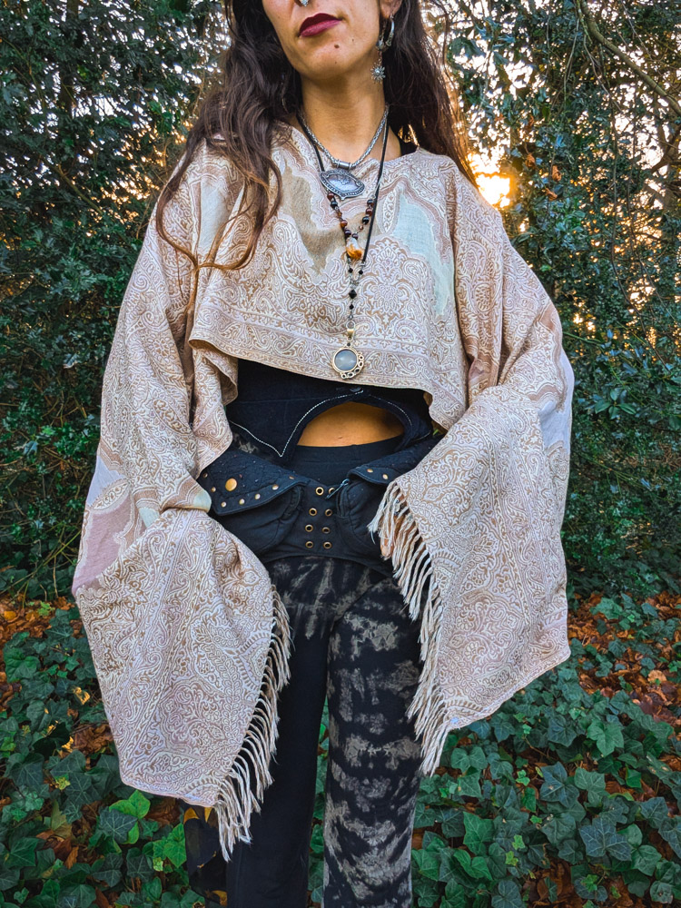 Upcycled Neutral Paisley Oversized Top - Image 5