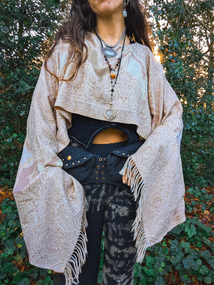 Upcycled Neutral Paisley Oversized Top