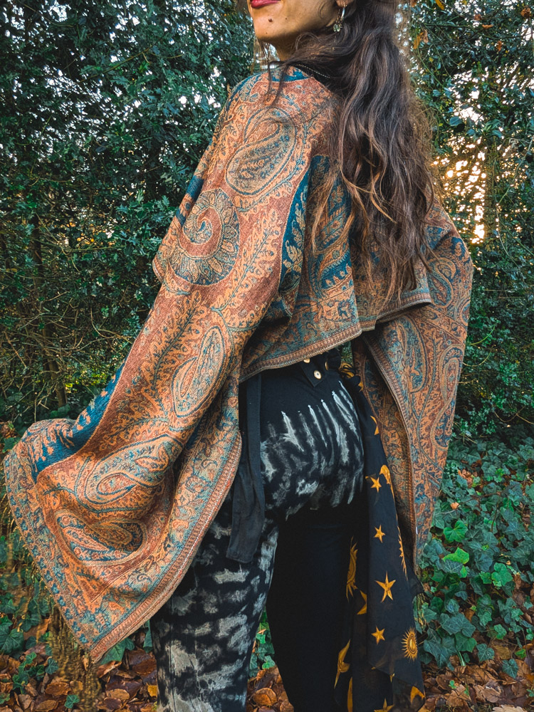 Upcycled Orange Paisley Oversized Top - Image 2