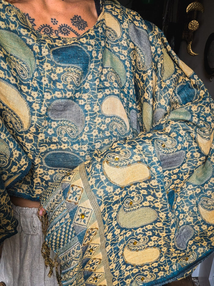 Upcycled Teal Paisley Fairy Top - Image 2