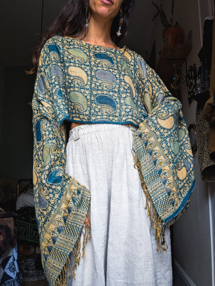 Upcycled Teal Paisley Fairy Top - Image 3