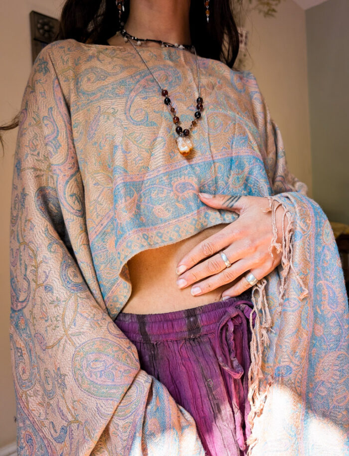 Upcycled Peach Paisley Fairy Top
