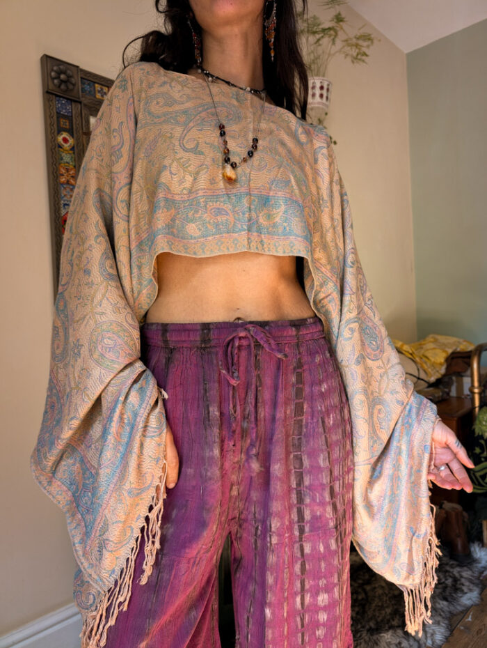 Upcycled Peach Paisley Fairy Top - Image 4