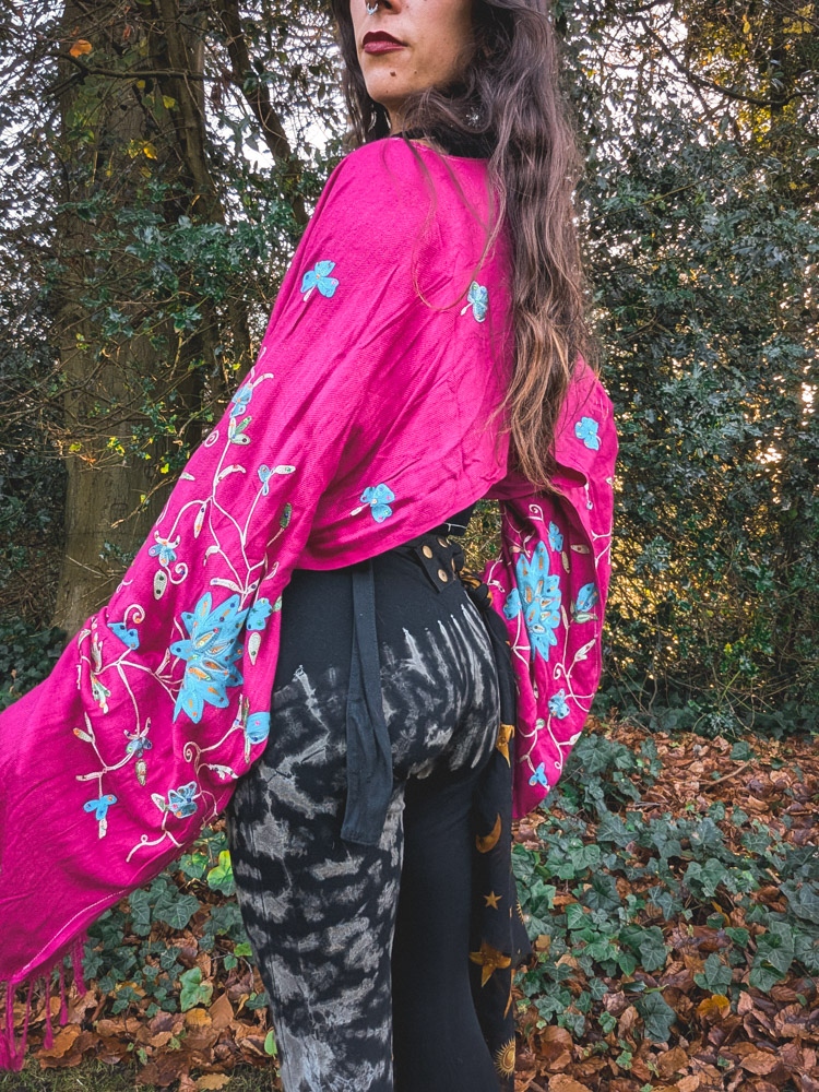 Upcycled Fuschia Embroidered Oversized Top - Image 3