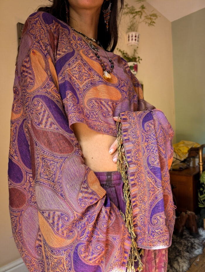 Upcycled Purple Paisley Fairy Top - Image 3