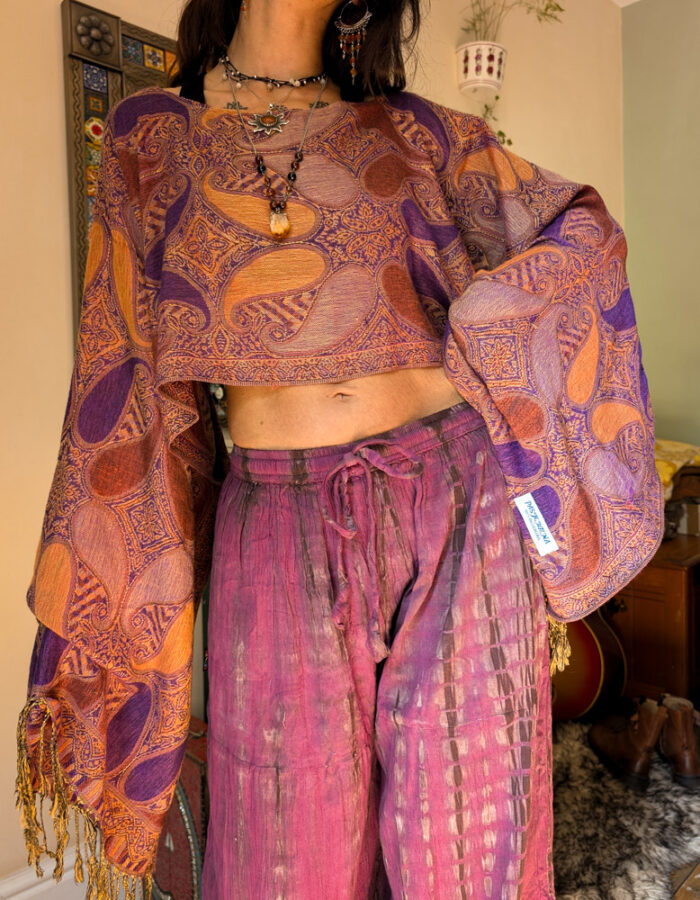 Upcycled Purple Paisley Fairy Top
