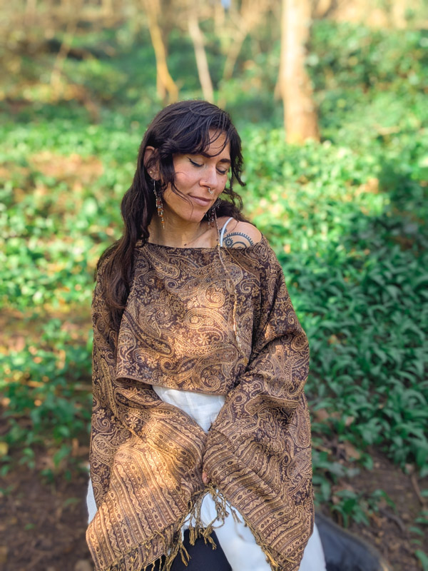 Upcycled Earthy Paisley Oversize Top