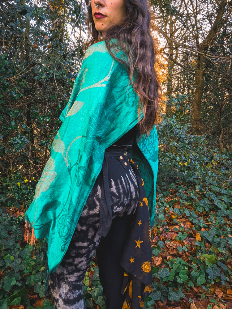 Upcycled Teal Paisley Oversized Top - Image 3