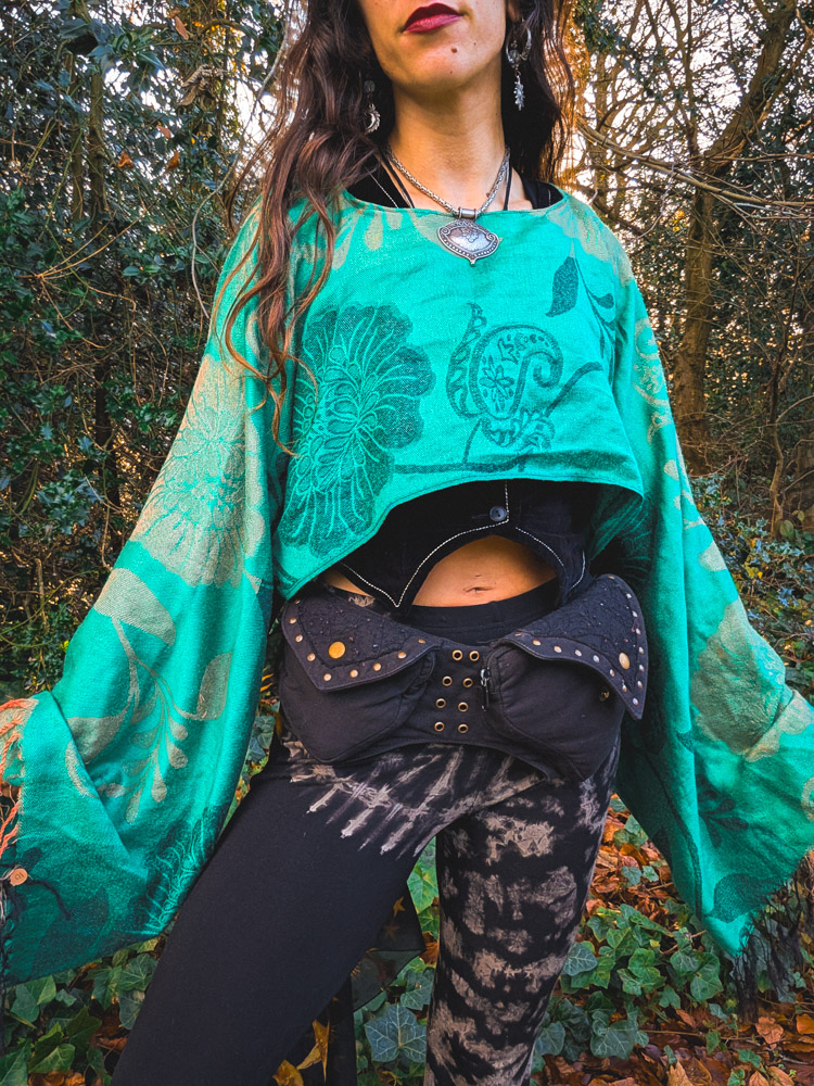 Upcycled Teal Paisley Oversized Top - Image 6