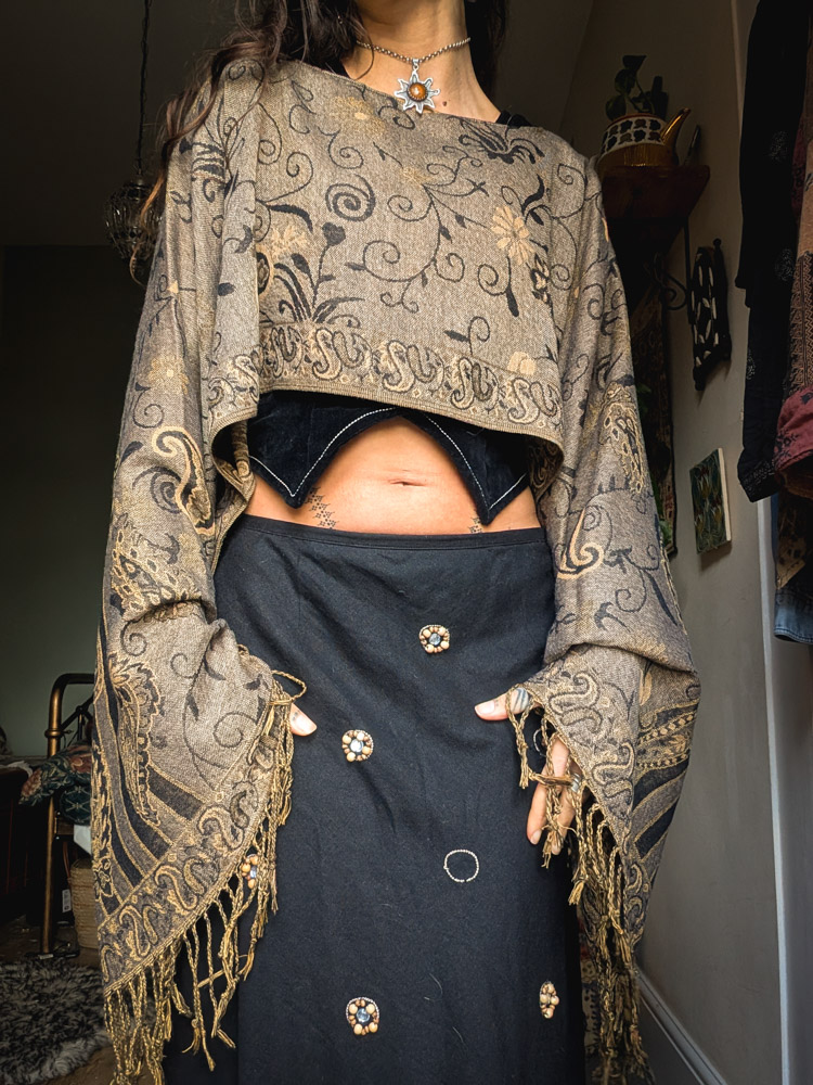 Upcycled Earthy Paisley Oversize Top - Image 3