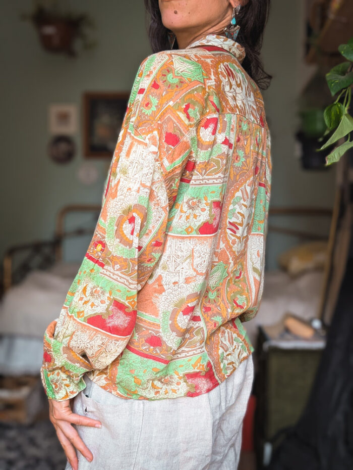 Vintage Earthy Patterned Shirt - Image 3