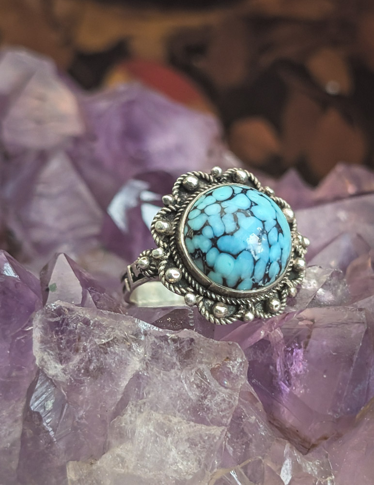 925 Silver & Peking Glass Ring