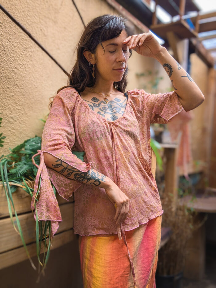 Vintage French Paisley Mesh Top - Image 2