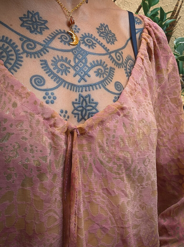 Vintage French Paisley Mesh Top - Image 3