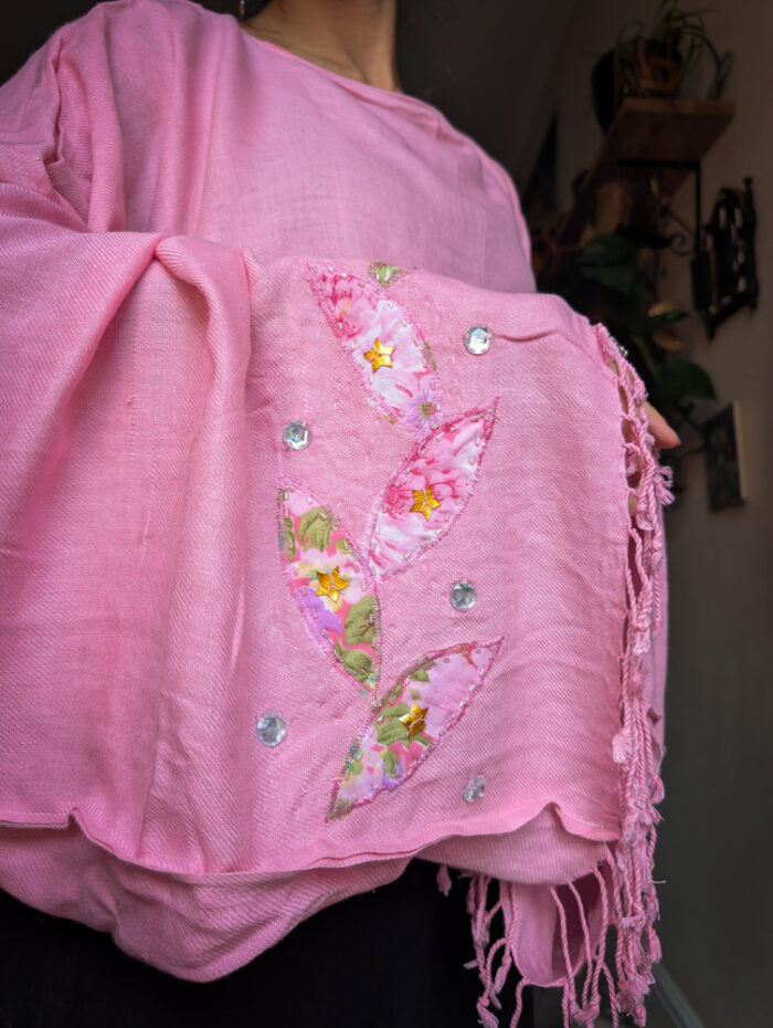 Upcycled Pink Embroidered Oversize Top - Image 4