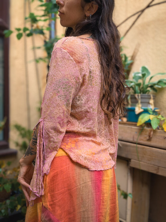 Vintage French Paisley Mesh Top - Image 4