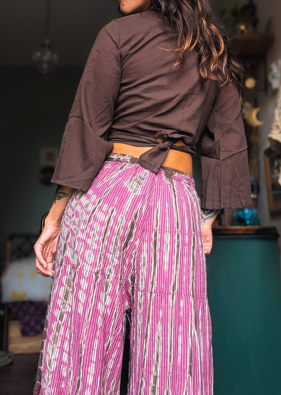 Brown & Pink Tie Dye Palazzo Trousers - Image 6
