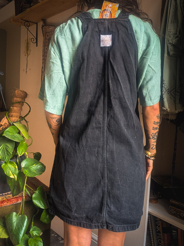 Upcycled Pomegranate Dungaree Dress - Image 3