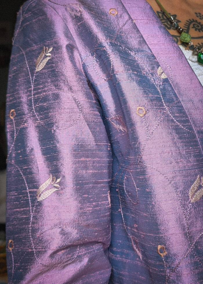 Vintage Lilac Embroidered Jacket - Image 5
