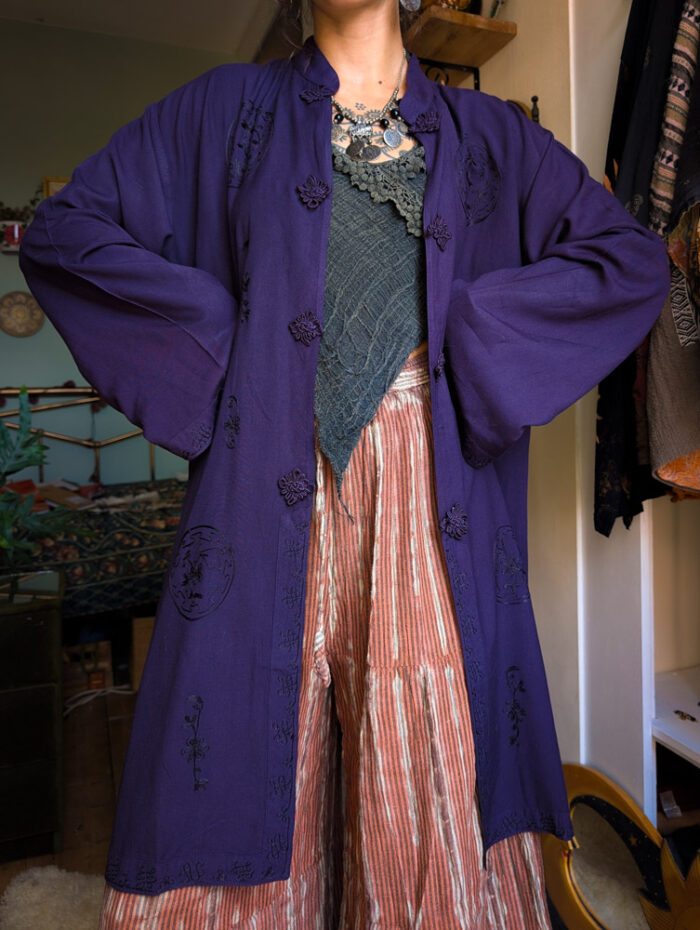 Vintage Purple Duster Jacket / Top