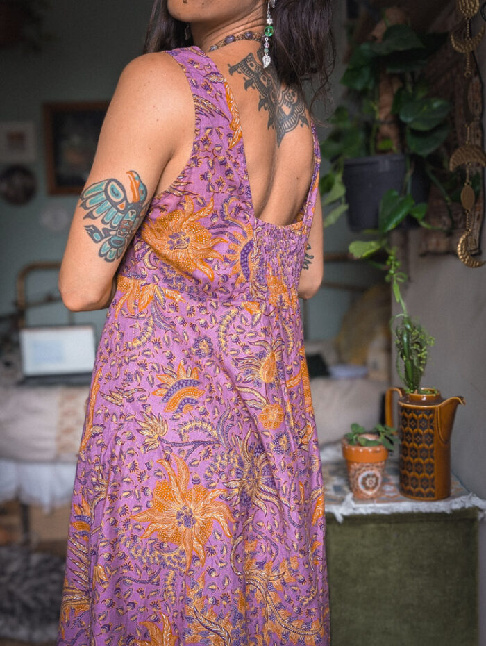 Preloved Purple Balinese Summer Dress - Image 7