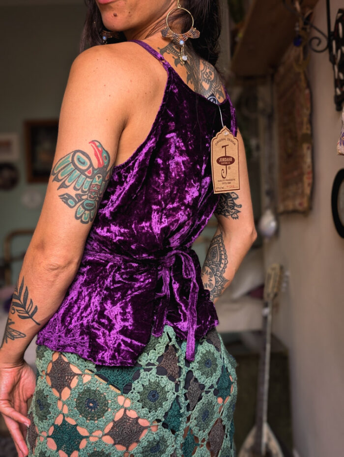 Vintage Purple Velvet Cami Top - Image 4