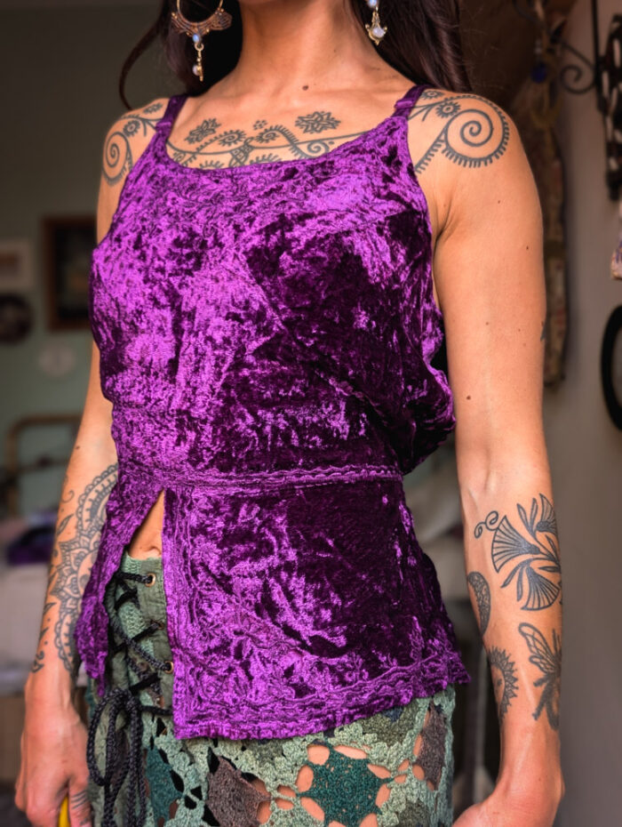 Vintage Purple Velvet Cami Top