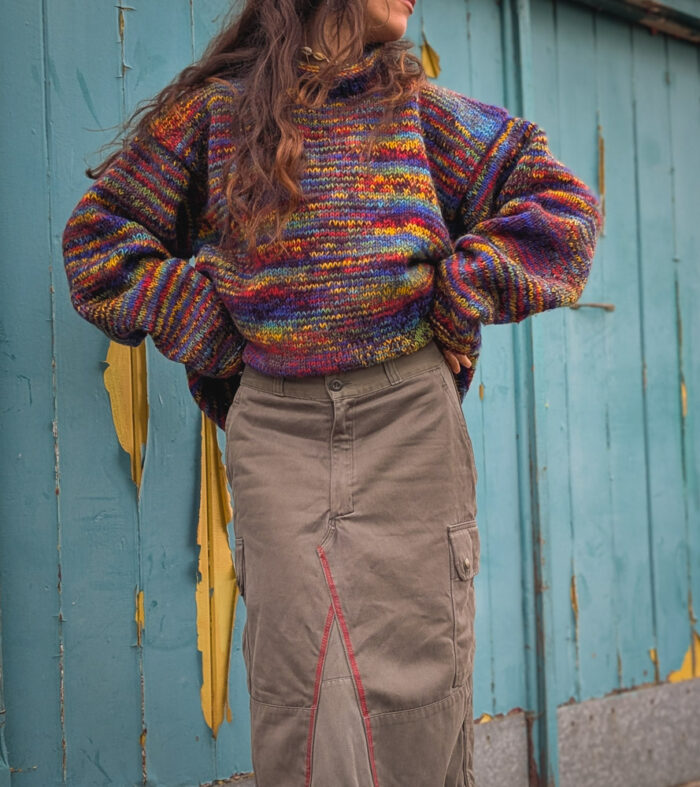 Grungy Rainbow Wool Jumper - Image 2