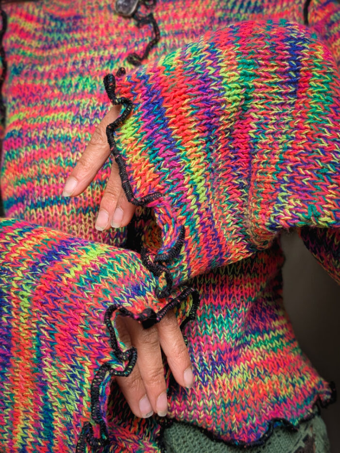 Neon Rainbow Grungy Jumper - Image 2