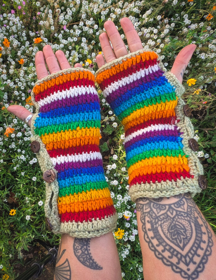 Rainbow Wool Handwarmers