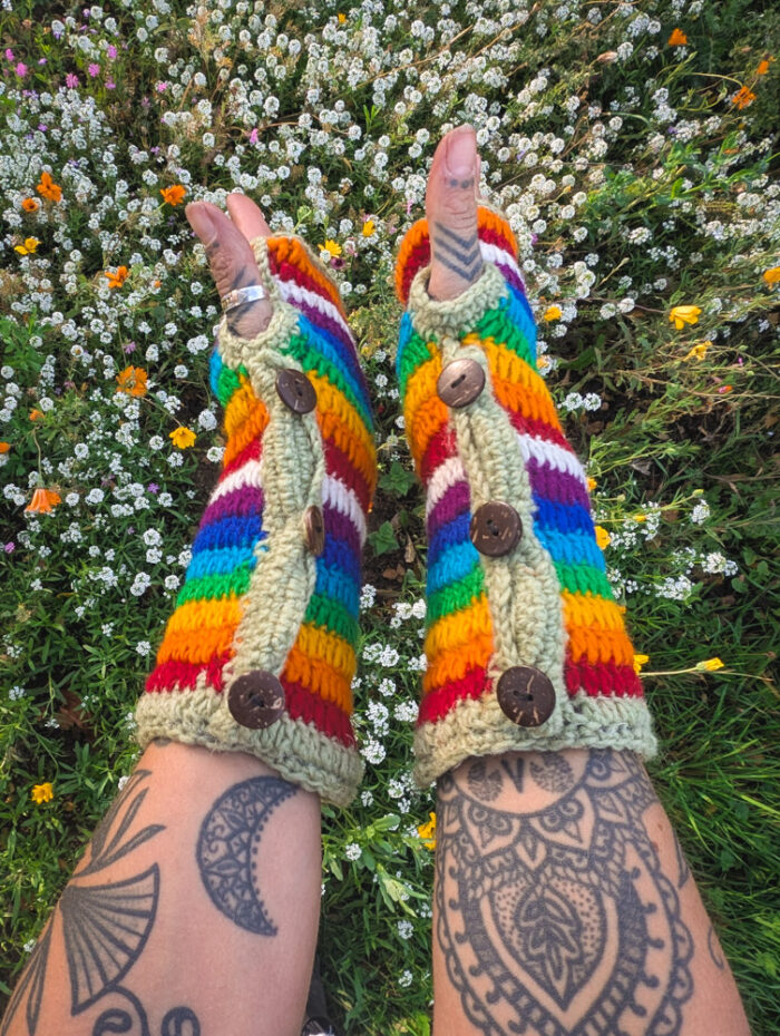 Rainbow Wool Handwarmers - Image 2