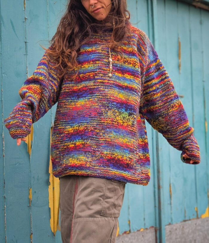 Grungy Rainbow Wool Jumper