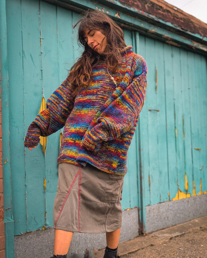 Grungy Rainbow Wool Jumper - Image 7