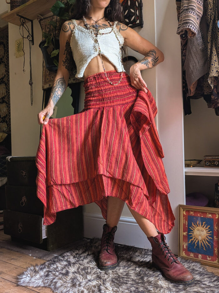 Red Hanky Hem 2-in-1 Dress / Skirt