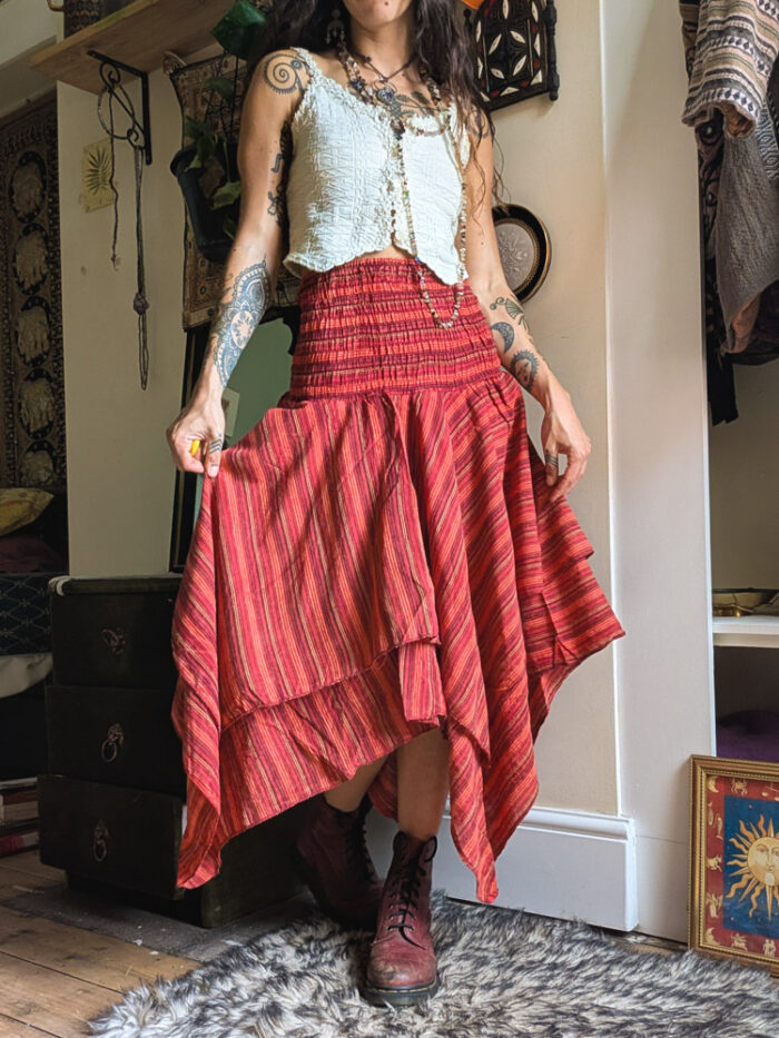 Red Hanky Hem 2-in-1 Dress / Skirt - Image 4