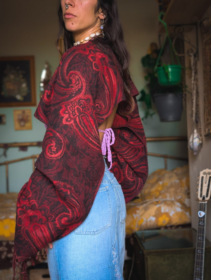 Upcycled Red Shrug - Image 2