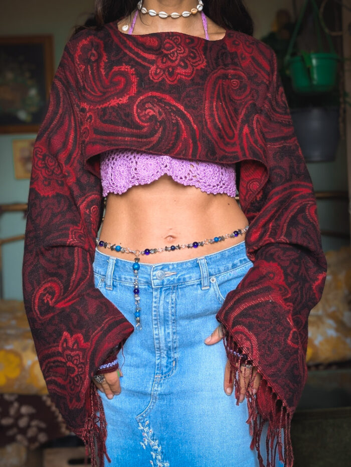 Upcycled Red Shrug