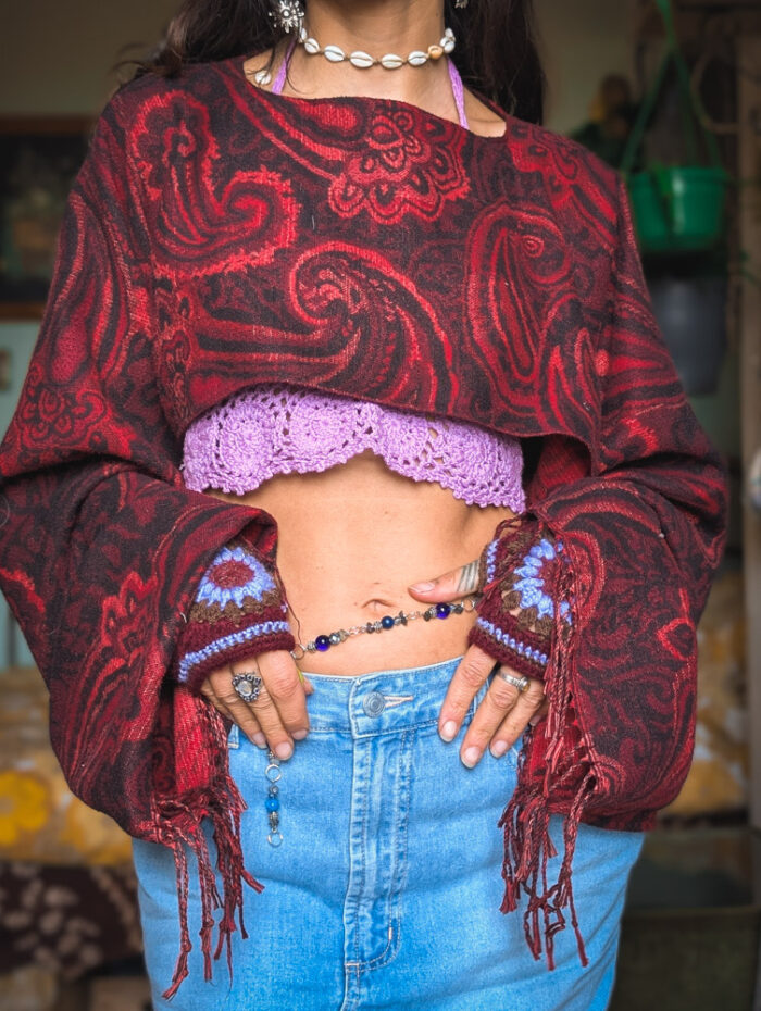 Upcycled Red Shrug - Image 5
