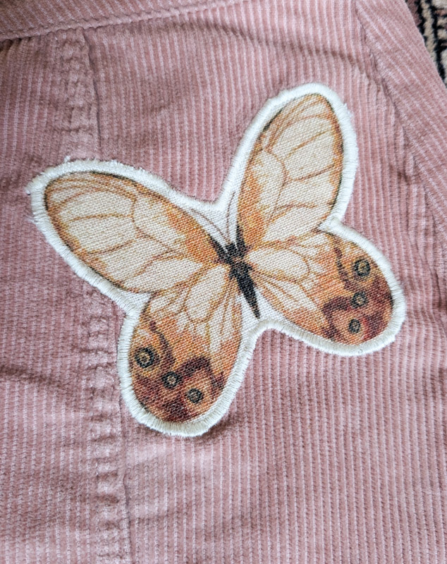 Reworked Dusky Rose Butterfly Cord Skirt - Image 2