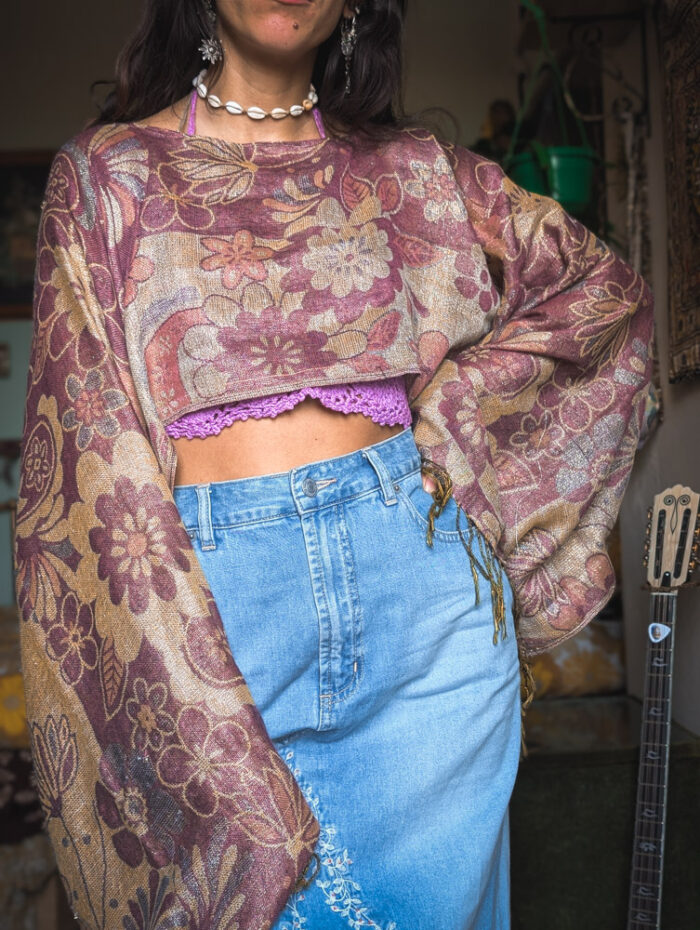 Upcycled Rose Metallic Fairy Top - Image 4