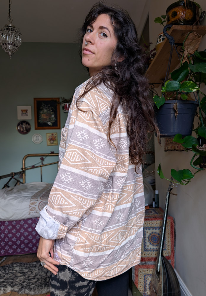 Unisex Neutral Geometric Overshirt - Image 2